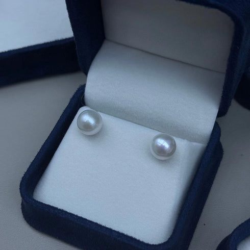 Power Pearl Stud Earrings - 18K Gold Vermeil