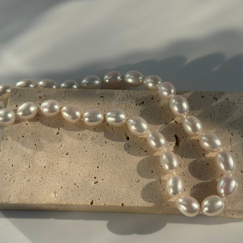 Baroque Rice Bracelet and Necklace Set – Gold Vermeil