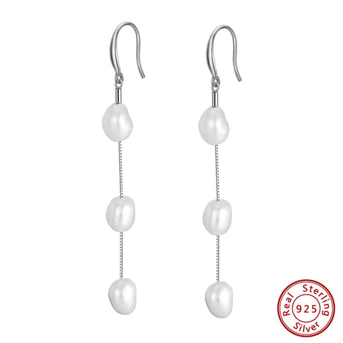 Baroque Freshwater Pearl Necklace and Earrings Set – Sterling Silver