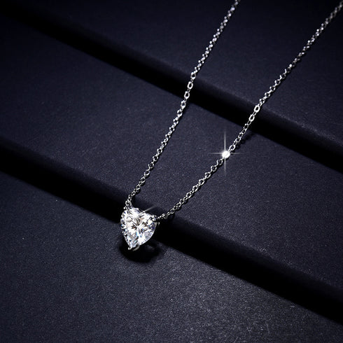2.0CT Heart Cut Pendant Diamond Necklace