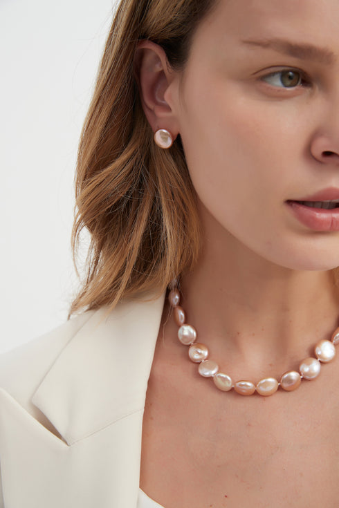 Pink Coin Baroque Pearl Strand Bracelet and Necklace (Purchase Individually) - House Of Pearls