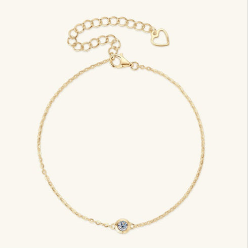 0.10 CT Classic One Round Cut Diamond Bracelet (Gold)