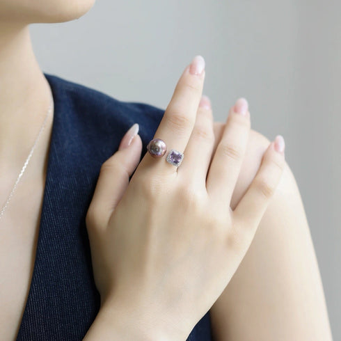 Aurora Iridescent Purple Pearl Ring