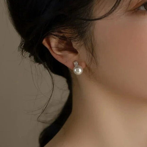 Kate Zirconia Pearl Stud Earrings - Different Colors