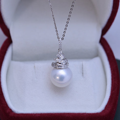 Sparkling Tree White / Purple Pearl Pendant Necklace – Sterling Silver/Gold Vermeil