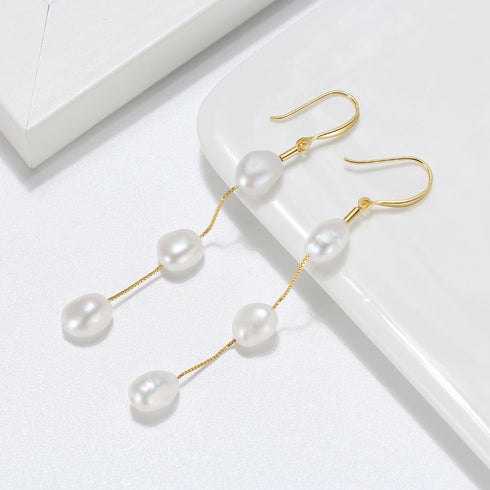 Baroque Freshwater Pearl Necklace and Earrings Set – Sterling Silver