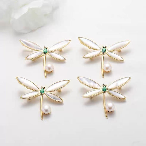 Dragonfly Pearl Brooch