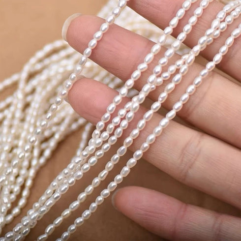 Mini Baroque Rice Pearl Bracelet and Necklace Set – Gold Vermeil