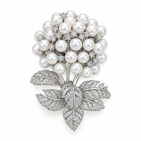 Floral Bouquet Freshwater Pearl Brooch