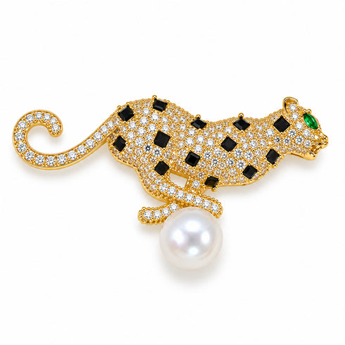 Cheetah Freshwater Pearl Brooch
