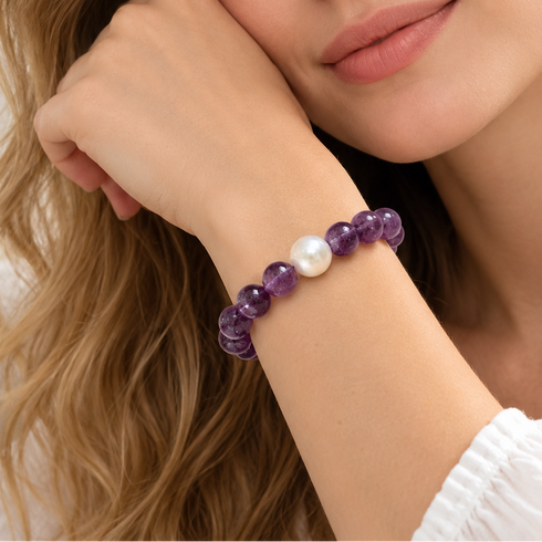 Amethyst Freshwater Pearl Bracelet