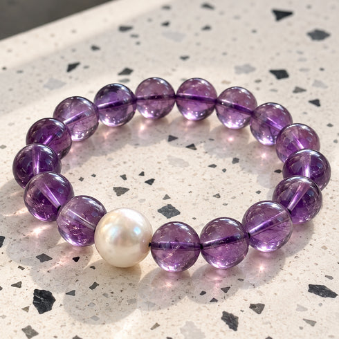 Amethyst Freshwater Pearl Bracelet