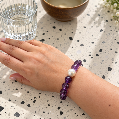 Amethyst Freshwater Pearl Bracelet
