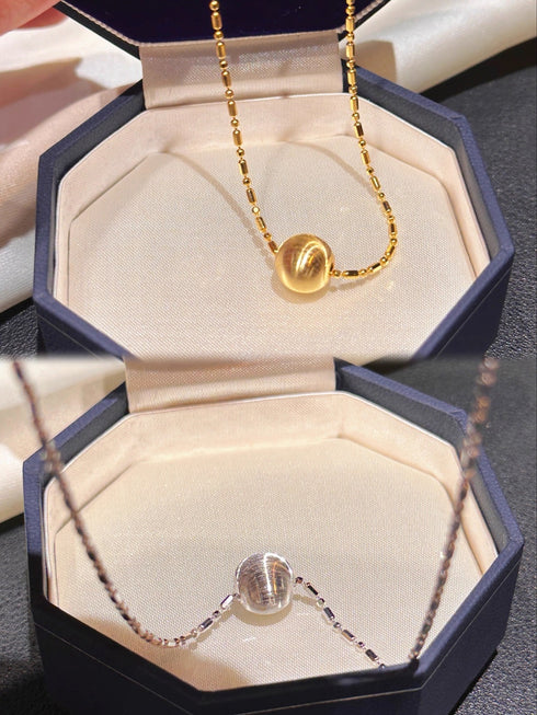 Gold Ball Thread Necklace - Gold Vermeil / Sterling Silver