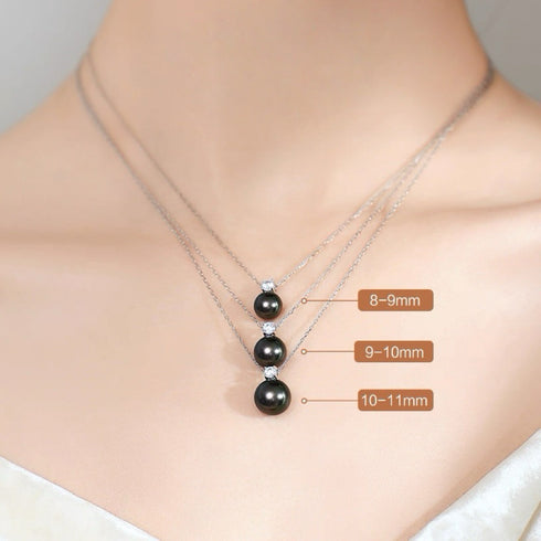 SaSha Tahitian Pearl Necklace - Sterling Silver