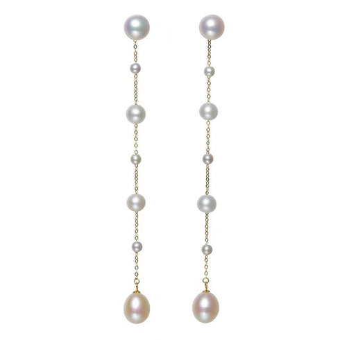 Long Teardrop Pearl Earrings - Romantic Elegance