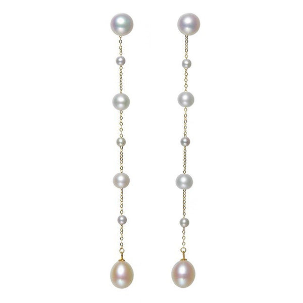 Long Teardrop Pearl Earrings - Romantic Elegance