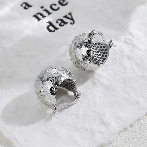 Shiny Gold Chip Hoops – Gold Vermeil/Sterling Silver