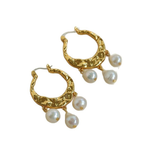 Pearl Multi-Layer Drop Huggies - Vintage Meets Modern