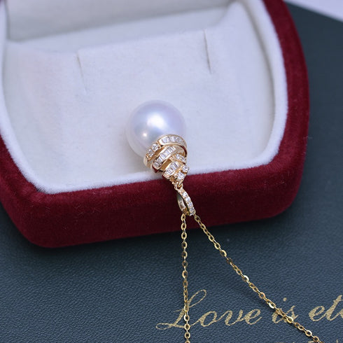 Sparkling Tree White / Purple Pearl Pendant Necklace – Sterling Silver/Gold Vermeil