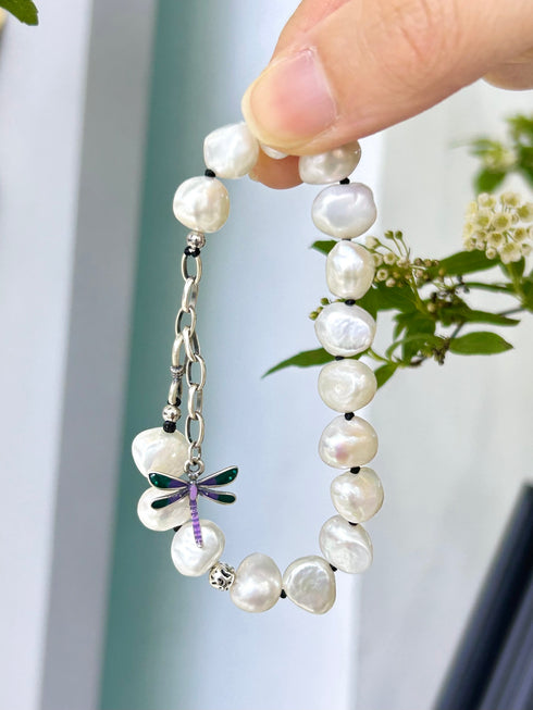 Dragonfly Baroque Pearl Bracelet