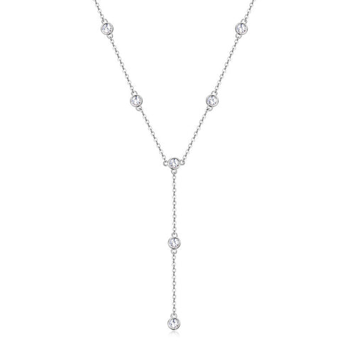 Sparkling Bubble Y Shaped Moissanite Necklace