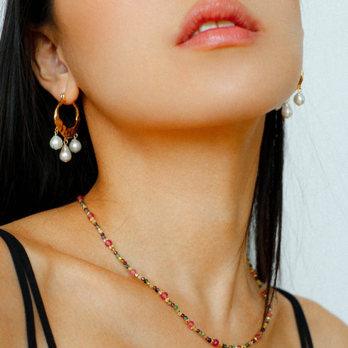 Pearl Multi-Layer Drop Huggies - Vintage Meets Modern