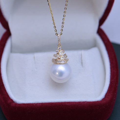 Sparkling Tree White / Purple Pearl Pendant Necklace – Sterling Silver/Gold Vermeil