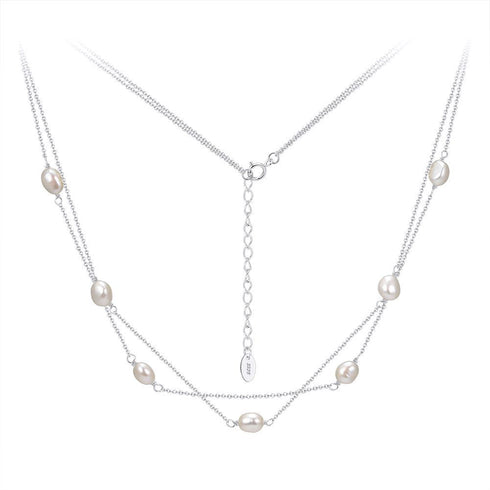Baroque Freshwater Pearl Layered Necklace – Sterling Silver