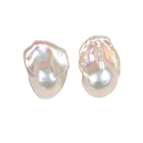 Bold Large Baroque Pearl Stud Earrings