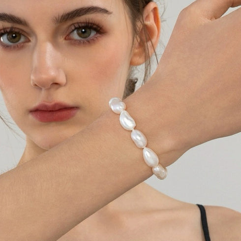 Modern Baroque Pearl Beaded Bracelet