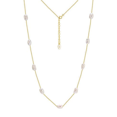 Baroque Freshwater Pearl Necklace and Earrings Set – Sterling Silver