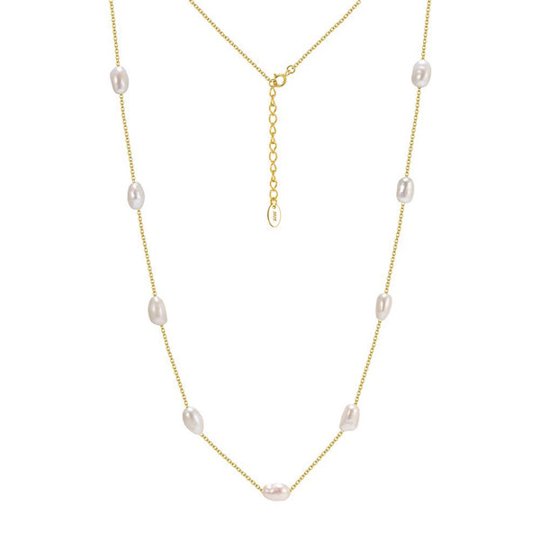 Baroque Freshwater Pearl Necklace and Earrings Set – Sterling Silver