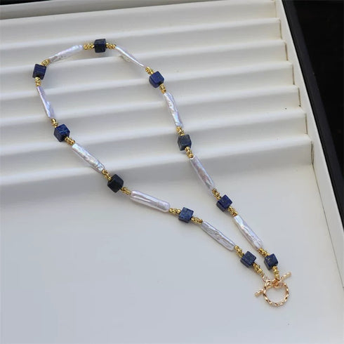 Turquoise Long Baroque Pearl Necklace