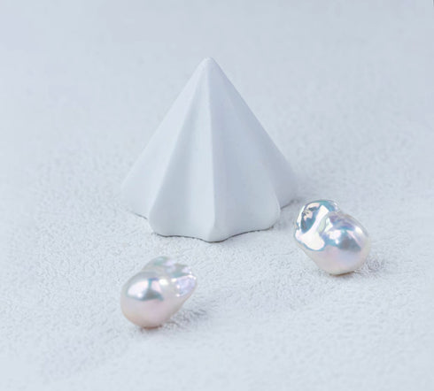 Bold Large Baroque Pearl Stud Earrings