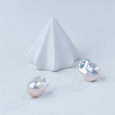 Bold Large Baroque Pearl Stud Earrings
