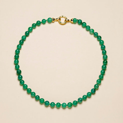 Green Agate beaded necklace
