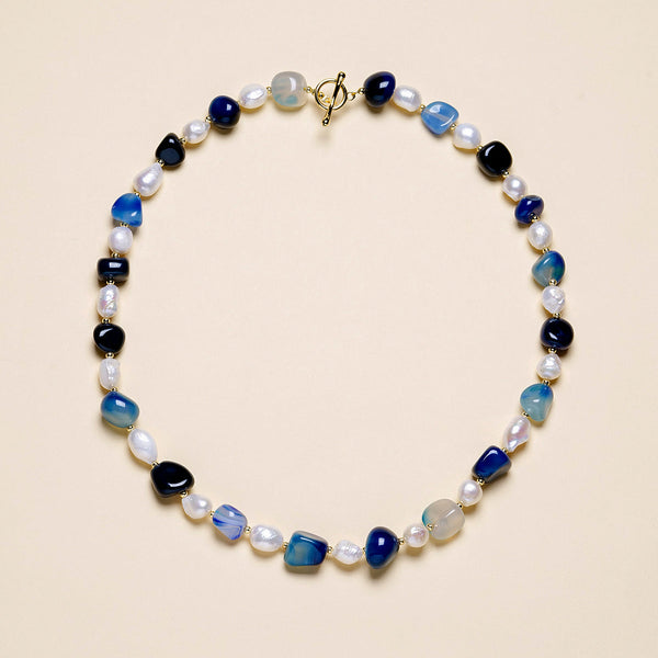 Blue beaded necklace
