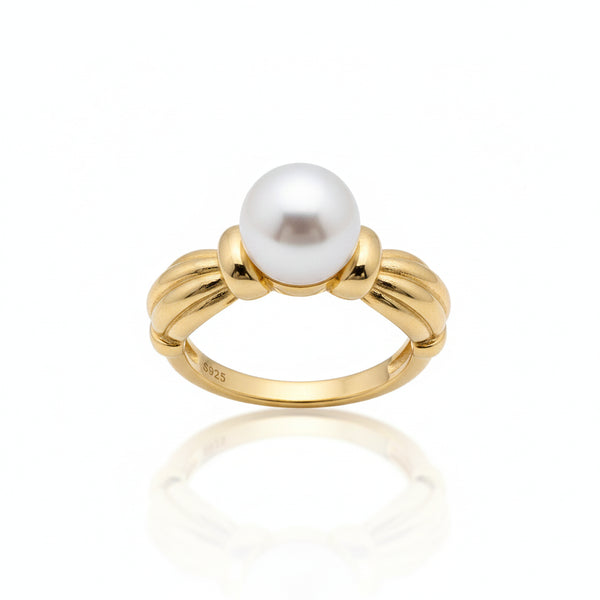 Vintage Ribbon Bow Freshwater Pearl Ring – Sterling Silver