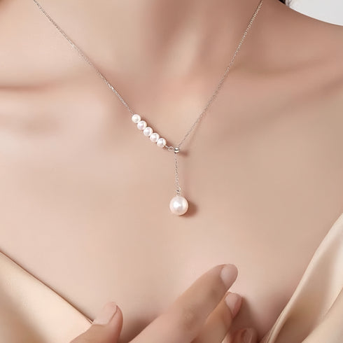 Grace Pearls Drop Y-Chain Necklace - 18K Gold Vermeil/ Sterling Silver