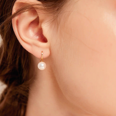 Classic Pearl Hook Earrings - 18k Gold Vermeil