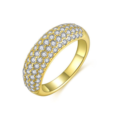 Dazzling Full Moissanite Ring - 18K Gold Vermeil/ Sterling Silver