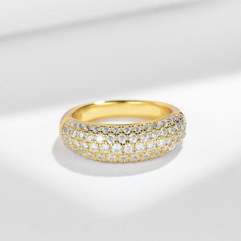 Dazzling Full Moissanite Ring - 18K Gold Vermeil/ Sterling Silver