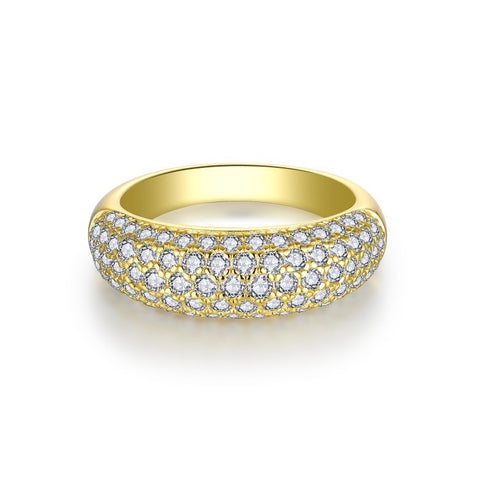 Dazzling Full Moissanite Ring - 18K Gold Vermeil/ Sterling Silver