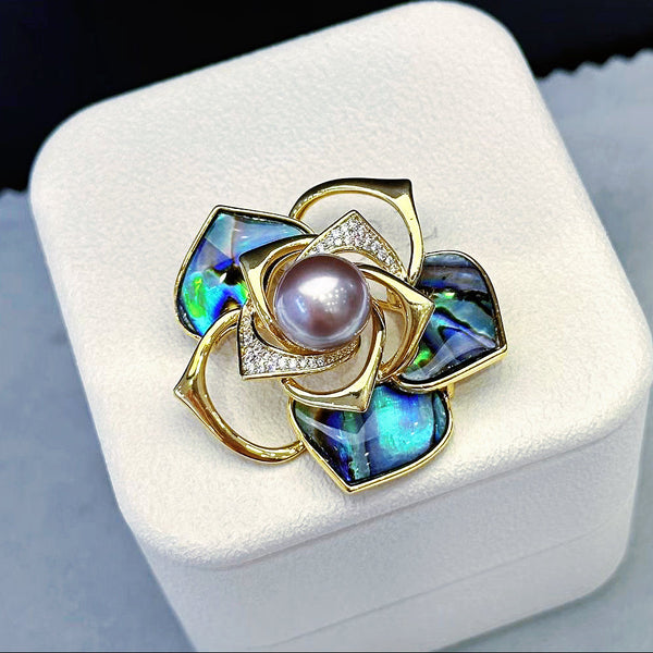 Camellia Floral Pearl Brooch – Elegant and Timeless