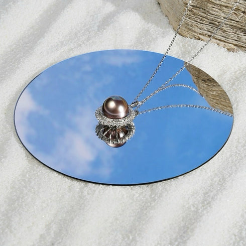 Radiance Edison Purple Pearl Pendant Necklace