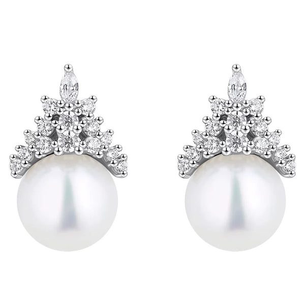 Ice Queen Zirconia Pearl Earrings