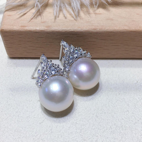 Ice Queen Zirconia Pearl Earrings