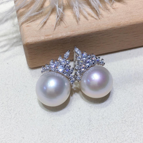 Ice Queen Zirconia Pearl Earrings