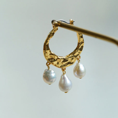 Pearl Multi-Layer Drop Huggies - Vintage Meets Modern